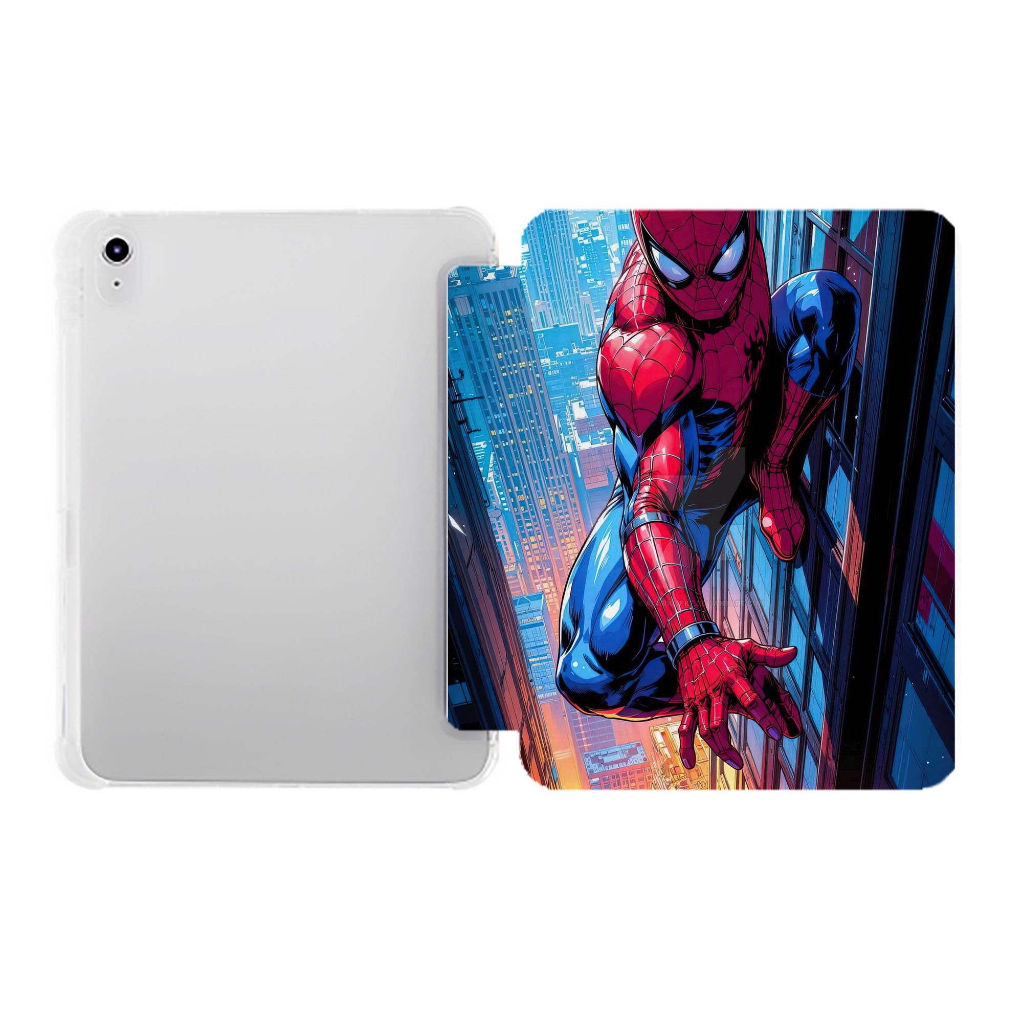 （画像用） Spider Man スパイダーマン IPad ケース ペン収納付き 三つ折りスタンド PUレザー×シリコン 対応機種9.5/10.5/10.9インチ